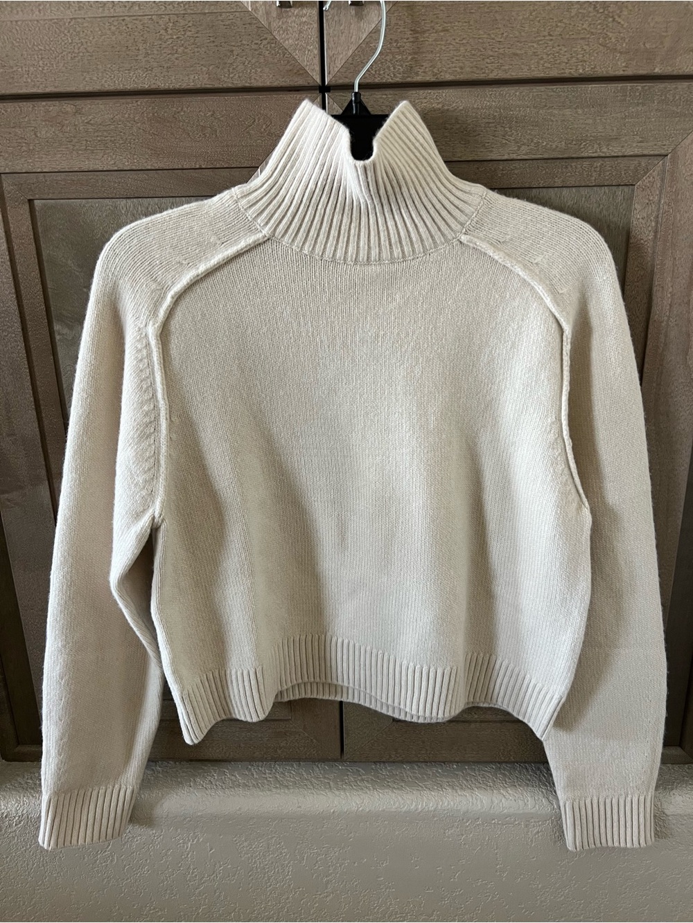 Women's Cream Turtleneck Sweater- H&M